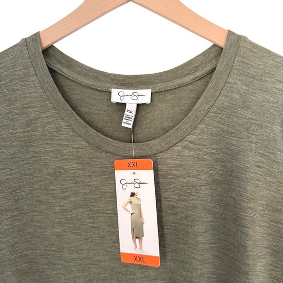 NWT Jessica Simpson Loden Green Midi T-Shirt Dress Size XXL - Picture 5 of 8